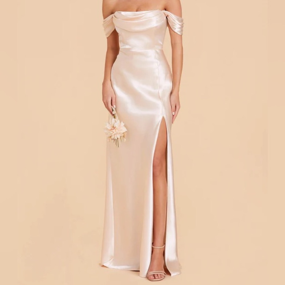 ✨ Birdy Grey Mia Convertible Dress – Champagne Satin | Size Small ✨